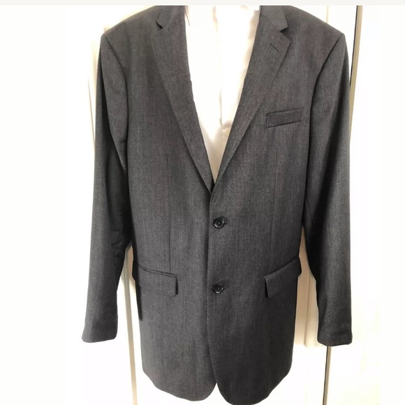 BANANA REPUBLIC 2 BTN Blazer 100% Wool Dark Gray.